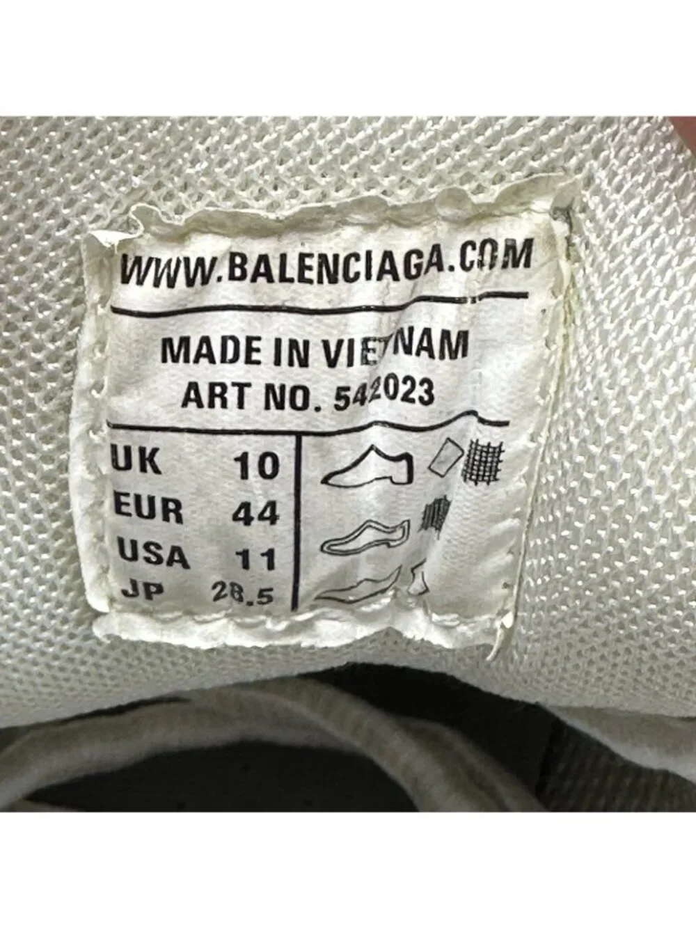 Balenciaga Track Mens Size 11 (EU 44) Shoes White Athletic Lace-Up Sneakers - Picture 9 of 9